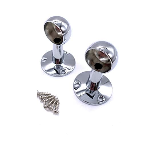 Image of Wardrobe Rail Drop End Bracket Suit 25mm Diameter Rail Polished Chrome - Pack of 2