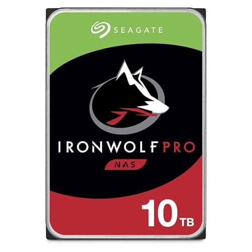 Image of Seagate IronWolf Pro, 10TB, Internal Hard Drive, NAS, CMR, 3.5 Inch, SATA, 6GB/s, 7.200 RPM, 256MB Cache, for RAID Network Attached Storage, 3 year Rescue Services (ST10000NE000)