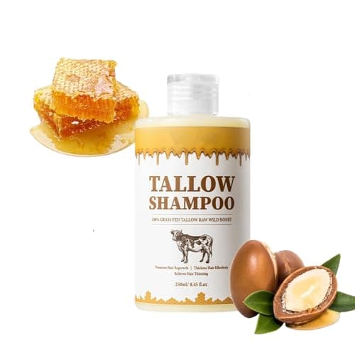Image of Tallow Shampoo, Deeply Cleanse & Moisturize Control Oil Smooth Frizz Strengthen Hair, Add Shine &Smooth Frizz, Volumizing Shampoo for All Hair Types,250ml