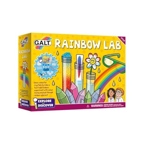Image of Galt Rainbow Lab - Explore & Discover Childrens Science Kit - 12 Science Experiments for Kids, Colourful Crystals - STEM Toys & National Curriculum Compatible - Gifts for Boys & Girls Ages 5 P
