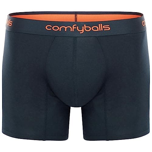 Image of Comfyballs Men's Navy Tangerine Cotton Boxer Shorts, S
