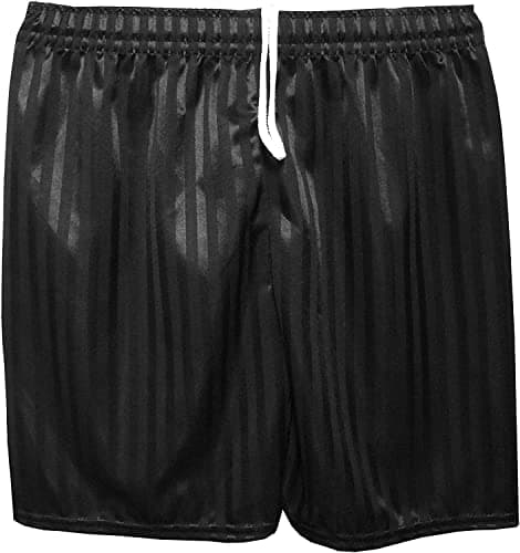 Image of RASH ACCESSORIES Boys Girls Kids Unisex Summer Striped PE Shorts with Drawstring Used Indoor Outdoor Sports Gym Cycling Football 7-8 Years (Black)