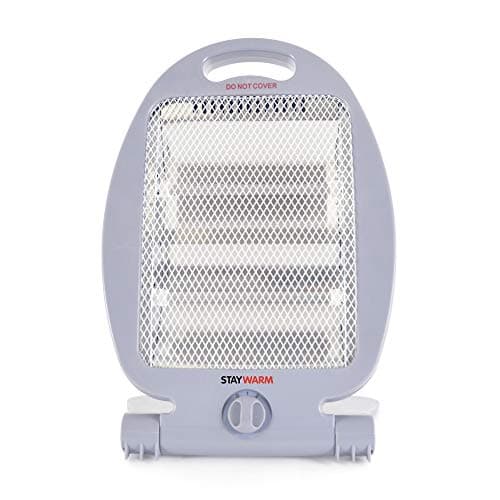 Image of STAYWARM 800w 2 Bar Quartz Heater with 2 Heat Settings / Safety Tip-over Switch / Wide Angle Heat Reflector / Carry Handle - F2102GR - Grey