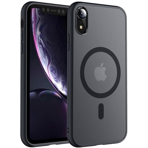 Image of TOCOL Magnetic for iPhone XR Case 6.1-Inch, Fit for MagSafe, [14FT Military Grade Drop Tested], Shockproof Slim Anti-Fingerprint Translucent Matte Back Protective Phone Cover (Black)