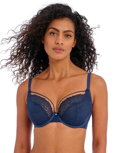 Image of Freya Catwalk Underwired Plunge Bra Midnight Blue 32F