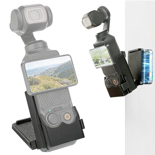 Image of Magnetic Mount Stand Compatible with DJI Osmo Pocket 3, 180° Adjustable Plastic Camera Holder, For Pocket3 Accessories Expansion Adapter Magnet Suction Case Holder on Desktop, Vertical Surface Black
