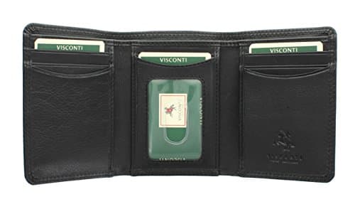 Image of VISCONTI Heritage Collection Compton Leather Tri-Fold Wallet RFID Blocking HT18 Black