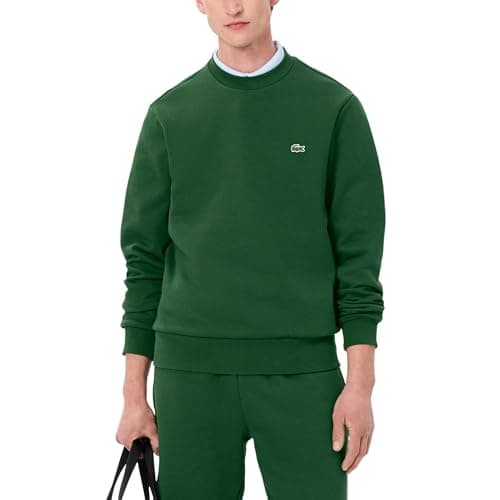 Image of Lacoste Men's Fleece Crew Neck Sweatshirt, Vert, XXL