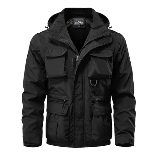 Image of Generisch - Removable Sleeves Outerwear with Removable Pockets Outdoor Multifunctional Jacket Bomber Jackets Men, black, L