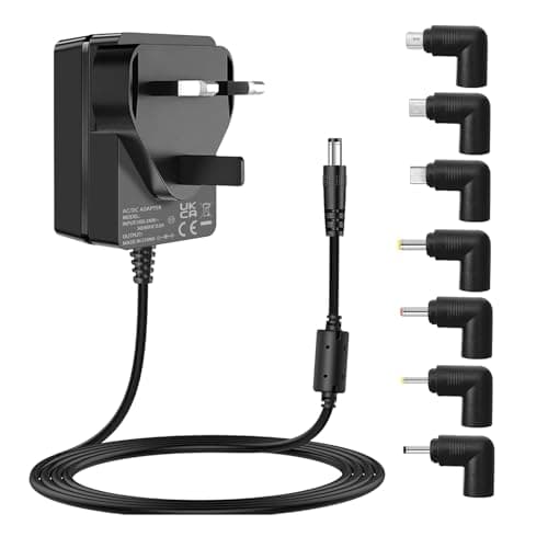 Image of 5V 3A Power Supply Adapter Charger Cord, 100V-240V AC to DC 5 Volt fit for 5Vdc 3A 2.5A 2A 1.5A 1A 0.5A Electronic Equipment, with Interchangeable Tips, UKCA Certificate.