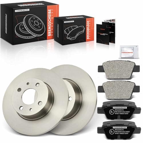 Image of Frankberg Brake Kit incl. 2x Brake Disc + 4x Brake Pad Rear Compatible with Bravo II 198 Stilo Multi Wagon 192 Stilo 192 Multipla 186 Replace# 77362768,77364590