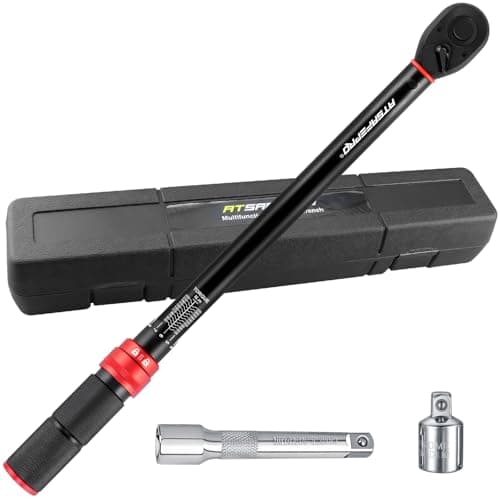 Image of ATsafepro 1/2" Drive Torque Wrench Set,Car Wheel Torque Wrench 20-230 Nm with 3/8'' Adapter, Dual-Direction Adjustable 72 Tooth for Car Motorcycle,Truck,± 3% Accuracy