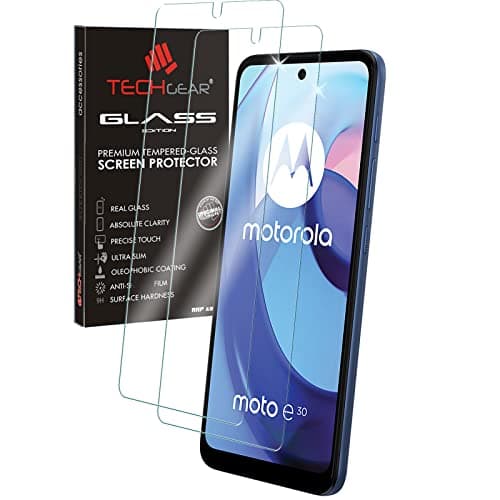 Image of 2 Pack of TECHGEAR GLASS Edition Compatible for Motorola Moto E30, Moto E40 & Moto G22, Tempered Glass Screen Protector Covers [2.5D] [9H Hardness] [Crystal Clarity] [Scratch-Resistant] [No-Bubble]