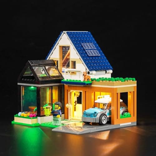 Image of Light Kit for Lego Family House and Electric Car 60398, Lighting Set for Lego 60398 City Family House and Electric Car Set - Not Include Models, Just Light Kit