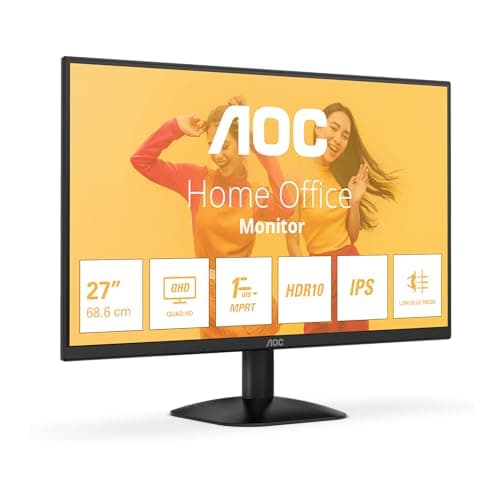 Image of AOC Q27B35E 27 Inch QHD Monitor, 75Hz, IPS, 1ms MPRT, Adaptive Sync, HDR10, Low Blue Light (2560x1440,HDMI 1x 1.4,DP 1x 1.4) Black