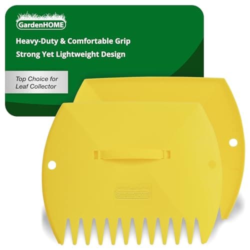 Image of GardenHOME Garden and Yard Leaf Scoops Hand Rakes, Large Sized Leaf Grabbers, Leaf Collector,1 Pair (Yellow)
