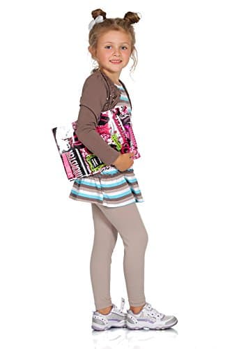 Image of FUTURO FASHION Girls Children Full Length Plain Cotton Leggings Cycling Casual Wear Infant Trousers Leggings Solid Tights Pants for Kids 6 Years Beige Child
