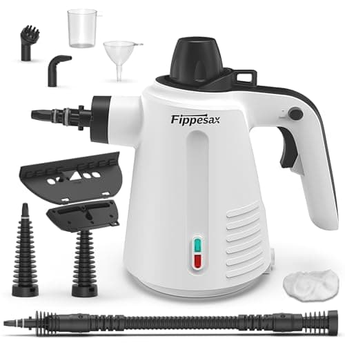 Image of Handheld Steam Cleaner, 3.5Bar 1050W High Pressure, Chemical-Free Steam Cleaner Handheld with 9pcs Accessories, 350ml Water Tank for Window, Grout, Sofa, Floor, Car (White)