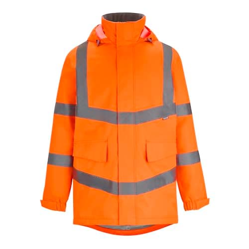Image of Regatta Professional Mens Contract Dover Parka Jacket Hi-Vis Pro Coat, Orange, L UK