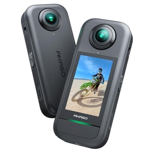 Image of AKASO 360-360° Action Camera with 5.7K 360° Video, 72MP Photo, SuperSmooth Stabilization, 360° Horizon Lock, AI Tracking, Invisible Selfie Stick Effect, Touchscreen, Splash-Resistant