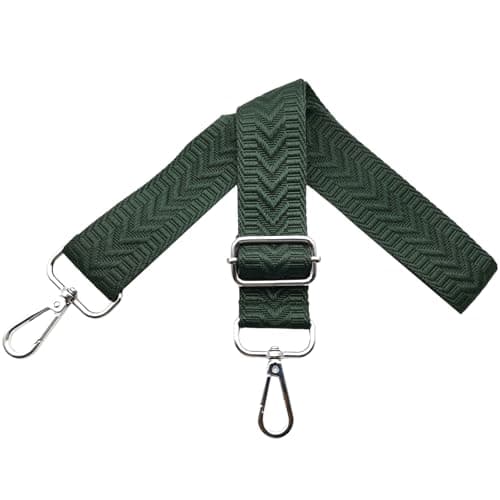 Image of Omxyinma Bag Straps Replacement Handbag Strap Wide 3.8 cm with Silver Hardware Buckle, Shoulder Straps for Bags, Crossbody Handbags Women, Dark green, U27