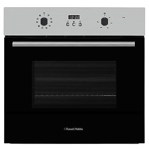 Image of Russell Hobbs Electric Oven 70L 60cm Wide Built In 10 Oven Functions Electric Fan Oven Easy Clean Interior Stainless Steel RHEO7005SS