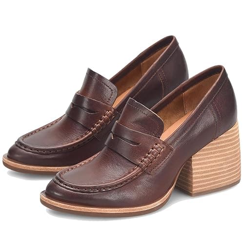 Image of MOOMMO Women's Chunky Platform Loafers Pumps Round Closed Toe Slip On Penny Loafers Suede Block High Heels Oxford Shoes Formal Classic Thick Heel Dress Loafer Office Ladies Vintage Comfort 4-11 M US