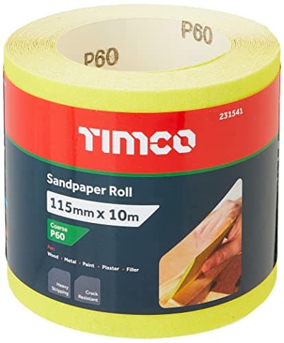 Image of TIMCO 60 Grit Sandpaper Roll - Yellow - 115mm x 10m