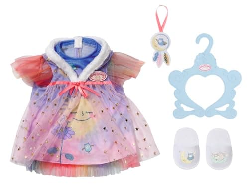 Image of Baby Annabell Sweet Dreams Gown 709580 - 2-in-1 Nightdress with Slippers and Dreamcatcher Accessory for 43cm Dolls - Suitable for Children from 3 Years Old