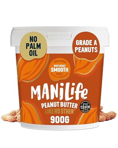 Image of ManiLife Deep Roast Smooth Natural Peanut Butter 900g | High Protein, No Palm Oil & No Added Sugar | Made from Single Origin Argentine Grade A Peanuts (packaging may vary)