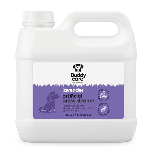 Image of Buddycare Artificial Grass Cleaner Concentrate - Lavender Scent - 1L - Outdoor Surface Cleaner for Synthetic Lawns & Patios, Fast Acting Odour Remover & Sanitiser, Makes 11L, Covers up to 100m²