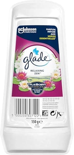 Image of Glade Solid Gel Air Freshener, Odour Eliminator for Home & Bathroom, Relaxing Zen, Pack of 8 (8 x 150g)