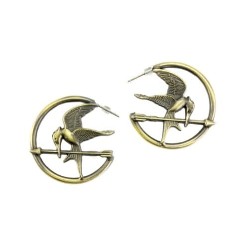 Image of Hunger Games Girl On Fire Mockingjay Wing Option Earrings