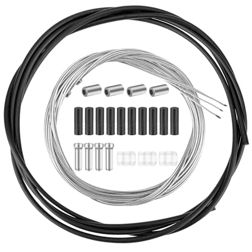 Image of 4 Set Bicycle Shifter Cable, Universal Bicycle Brake Cable Kit Professional Stainless Steel Transmission Line Cycling Gear Wire Housing Kit Mountain Road Bike Repair Replacement Accessories