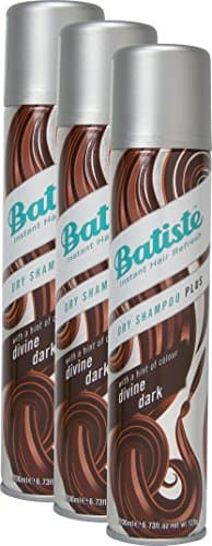 Image of Batiste dry shampoo divine dark with a gentle hint of colour, for black and dark brown hair, fresh hair for all hair types, 3-pack 2+1 (3 x 200 ml)