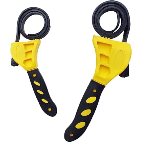 Image of Rubber Strap Wrench Set,2-Piece Adjustable Spanner for Pipes,Jars,Oil Filters & Plumbing Tasks Universal Grip for DIY,Automotive & Home Use (6" & 8")