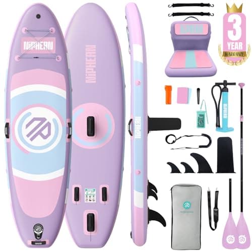 Image of Niphean Inflatable Paddle Board with Stable Wing and Durable SUP Accessories, 10' Stand up Paddle Boards for Adults & Youth, Idea for Stand up Paddleboarding Beginner, Versatile Yoga Paddle Board