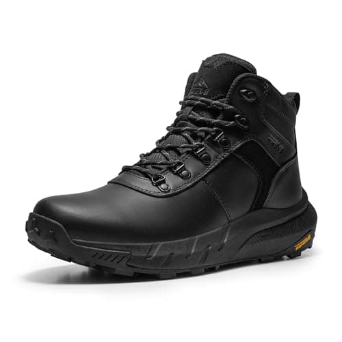 Image of NORTIV 8 Men's Waterproof Hiking Boots Lightweight Outdoor Mid Trekking Leather Shoes DriftShield,Size 10,Black,NMUMHB2505