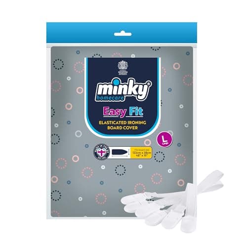 Image of Minky Easy Fit Ironing board cover + Ironing Board Clips Bundle, 122 x 38 cm