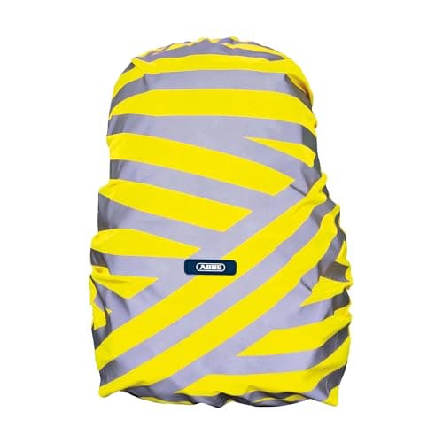 Image of ABUS reflective rain cover for backpacks - Lumino X-Urban Cover - waterproof & visible backpack cover - yellow/silver
