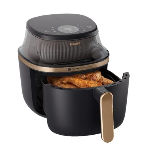 Image of Philips Airfryer 3000 Series 6.2L, Cooking Window, 16-in-1 Air Fryer, RapidAir Plus Technology, Grease Removal, HomeID Recipe Application, Easy to Clean (NA332/09)