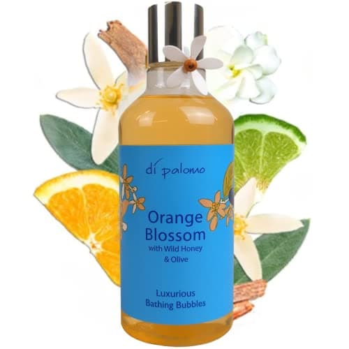 Image of Di Palomo Orange Blossom & Honey Luxury Bathing Bubbles 300ml. Foaming Bubble Bath. Luxury Shower Gel & Body Wash with Nourishing Skin Care. Bath Foam Gifts for Her. Relaxation Gifts for Women.