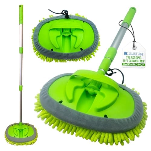 Image of Car Cleaning Brush Microfibre Mop Telescopic Car Wash Brush with Extendable Handle & Scratch Free Head Washing Kit - Suitable for Cleaning Cars, Caravans, Van, Truck, Boat etc.