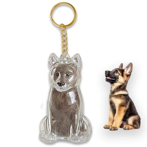 Image of Glamifyr German Shepherd Dog Keychain for Pet Hair Dog Hair Pendant Creative Memorial Gift for Animal Lovers