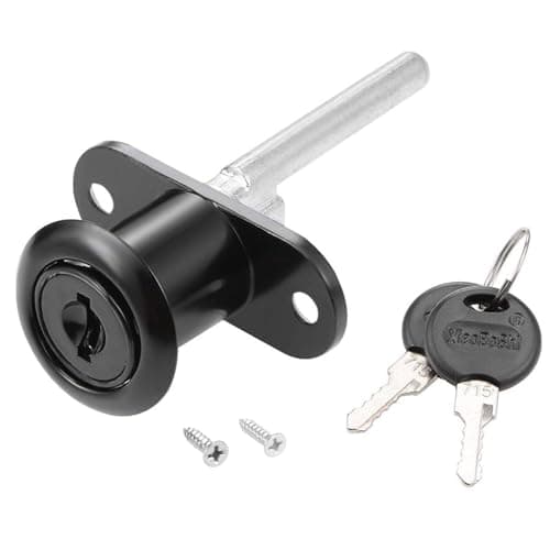Image of Recogwood 19mm Cabinet Plunger Lock, 3/4 Inch Cylinder Diameter Desk Drawer Plunger Lock Cupboard Security Cam Lock with Key for Filing Cabinets Wardrobe Display Cabinet Furniture, Key Different