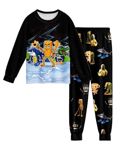 Image of Gaifully Boys Pyjamas Set Gaming Pjs Cartoon Long Sleeve Shirt and Pants for Kids Playwear Nightwear 5-12 Years