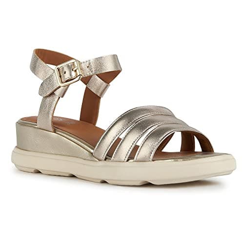 Image of Geox Girls' D Pisa Sandal, Gold, 39.5 EU