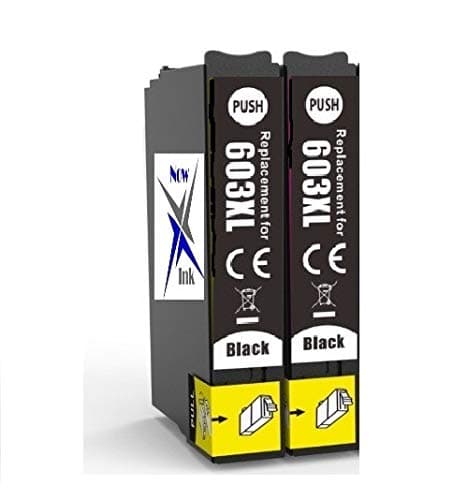 Image of Now Ink's Starfish 603XL Cartridges Replacement Ink for 603 XL. Compatible with Epson 603XL WF-2830 WF-2830DWF WF2830 WF2850 WF2835 XP-3100 XP-2100 XP-2105 XP-3105 XP-4100 XP-2105 XP-4105 (2X BLACK)