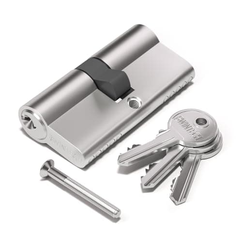 Image of Bwintech 80mm(40/40) Nickel Euro Cylinder Lock,Door Barrel Lock,Key/Key with 3 Standard Keys,Anti-Pick,Anti-Bump,Anti Drill,High Security for UPVC,Wooden,Composite Doors
