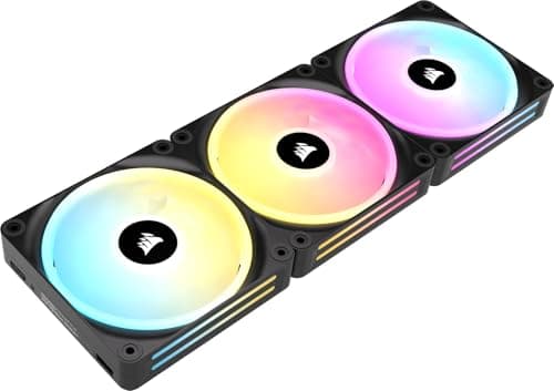 Image of Corsair iCUE LINK QX120 RGB 120mm Magnetic Dome RGB Fans - Triple Fan Starter Kit with iCUE LINK System Hub - Black